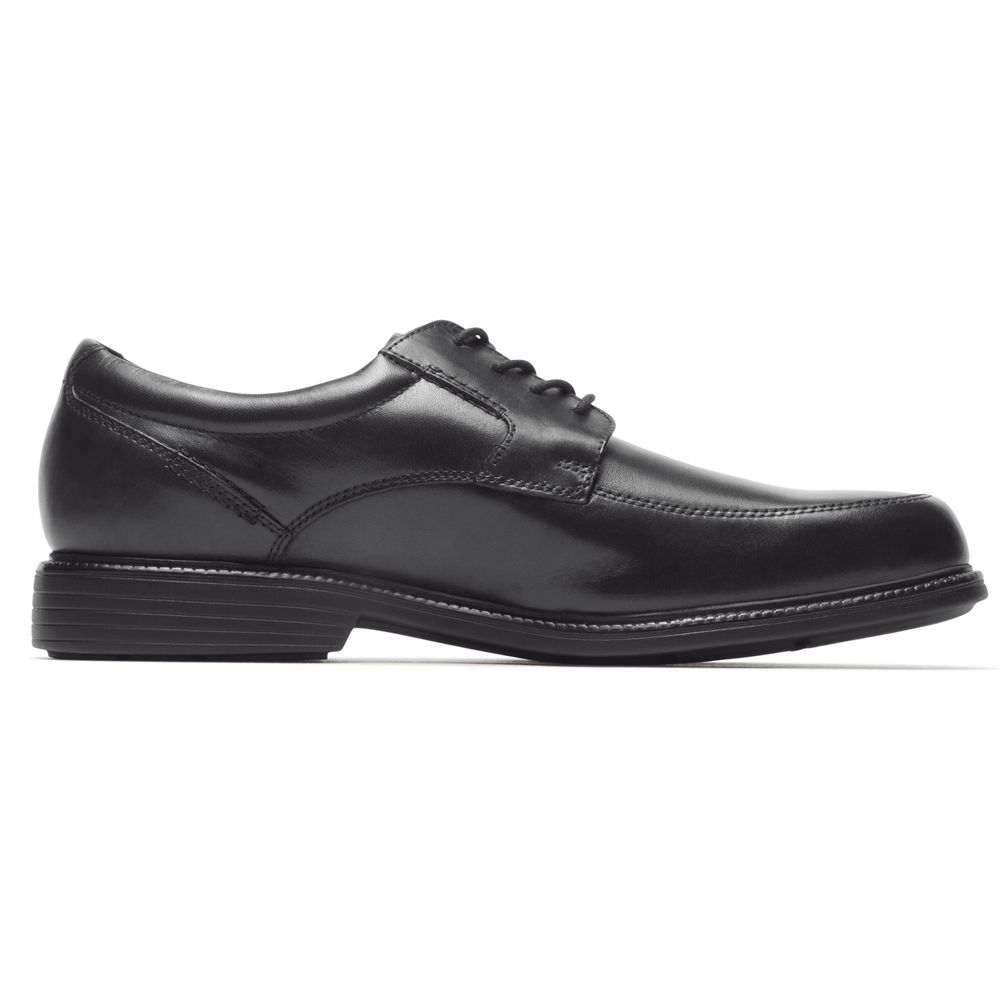 Sapatos Oxford Homem Rockport Charles Road Apron Toe Pretas,Portugal ENHUA-9784